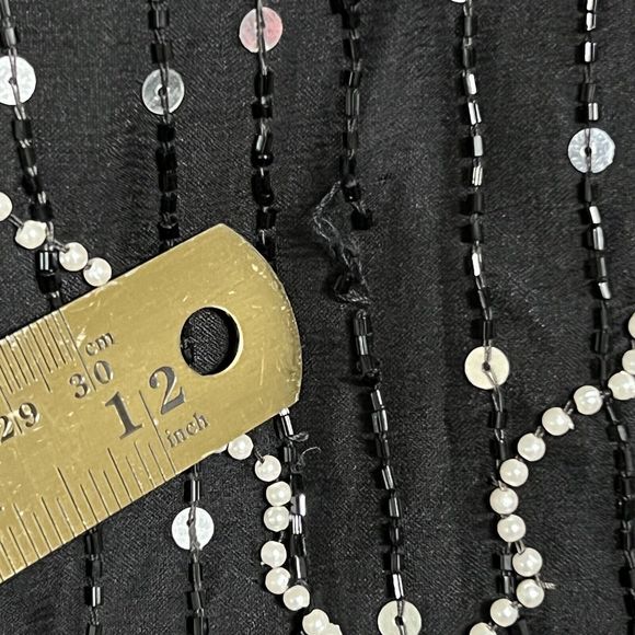 Silhouettes Dress Women's 20 ROARING 20s Sequins Beaded Flapper Girl Dress Black - Picture 9 of 17